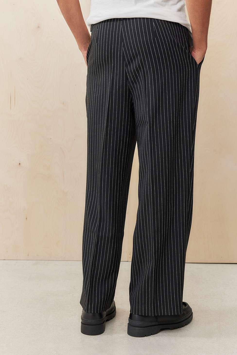 Archive At Uo Black Pinstripe Ash Wide Leg Trousers for Men | Lyst UK