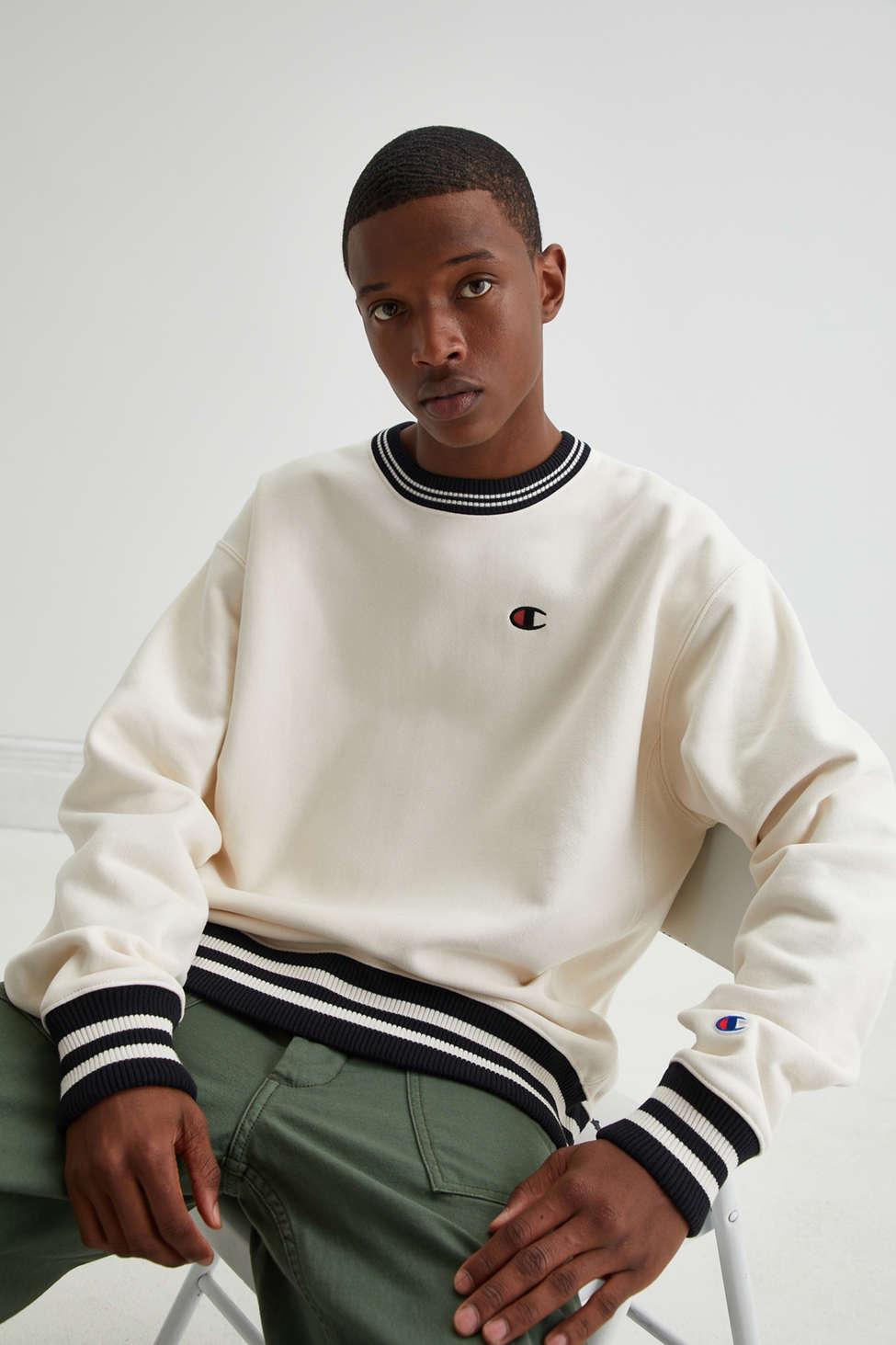 Champion Uo Exclusive Reverse Weave Tipped Crew Neck Natural for Men | Lyst