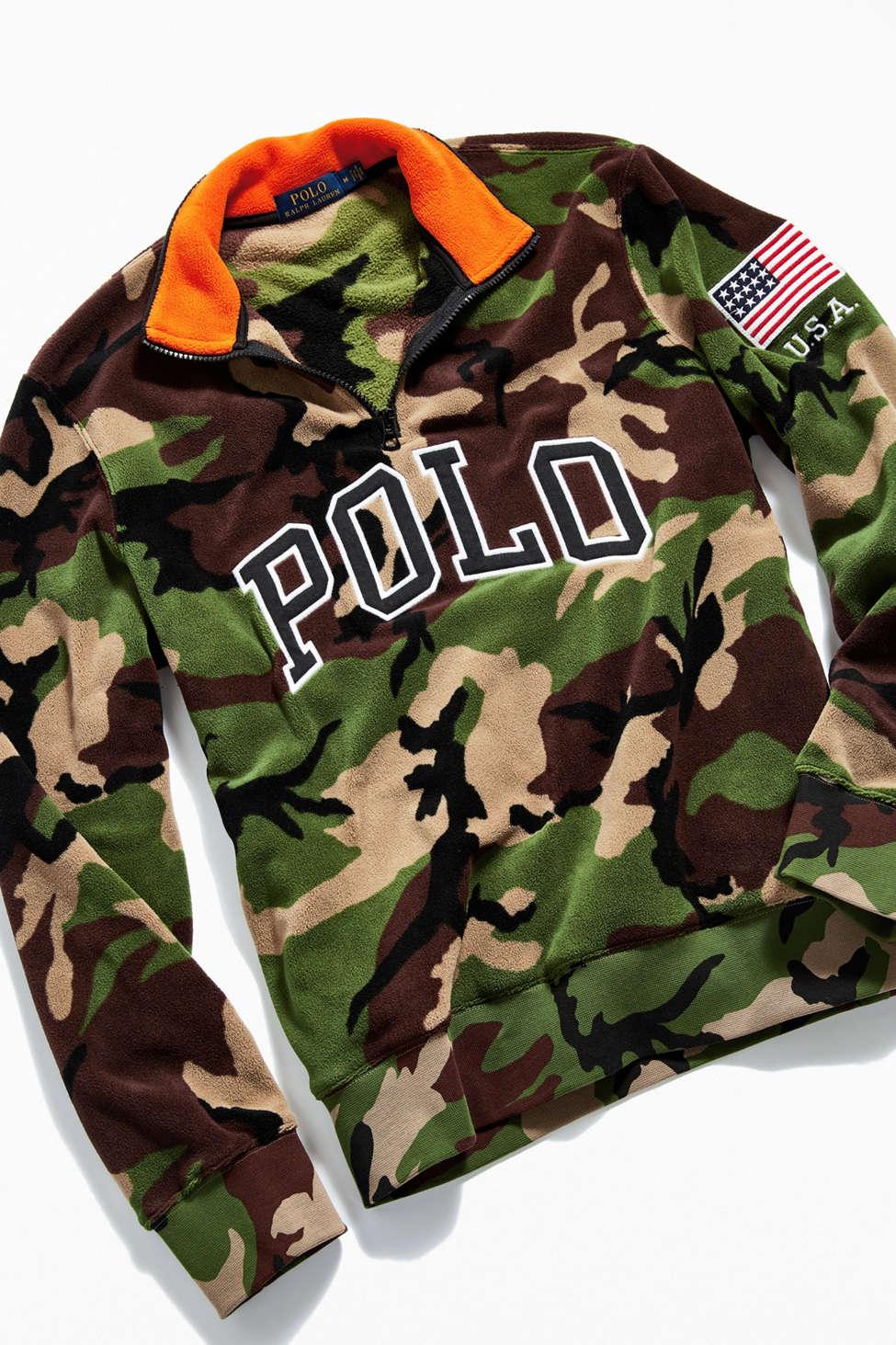 polo camo fleece