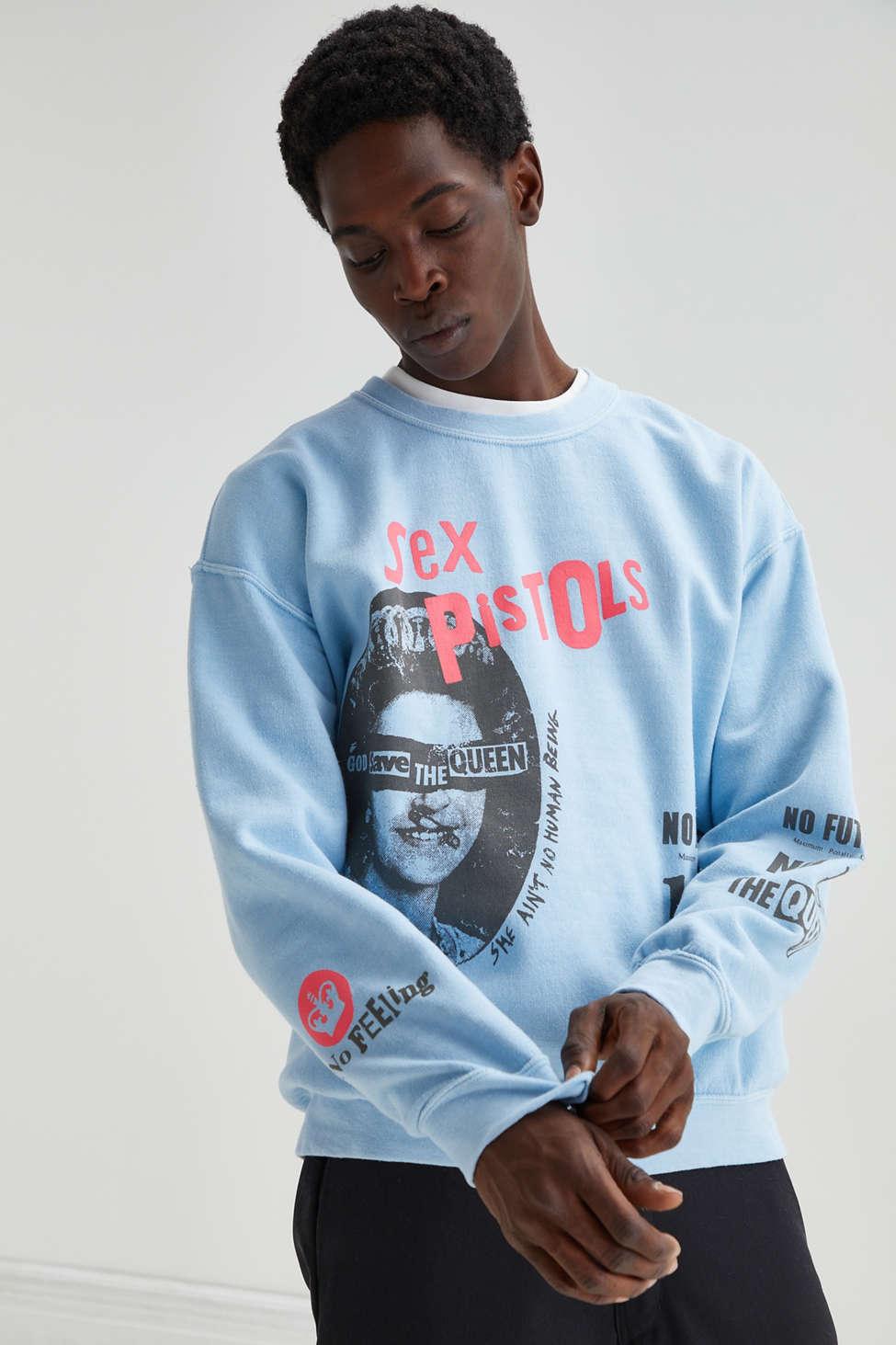Urban Outfitters Sex Pistols Save The Queen Crew Neck Sweatshirt in Blue  for Men | Lyst