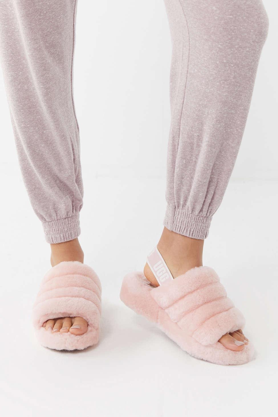 ugg slippers fluff yeah pink
