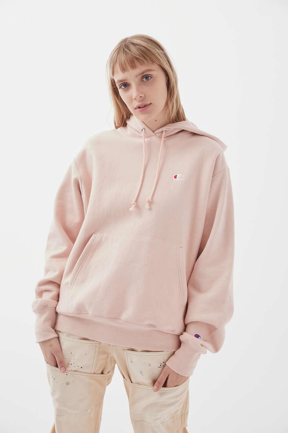 pink champion hoodie