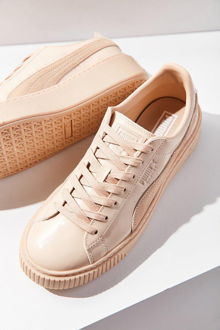 puma beige platform sneakers