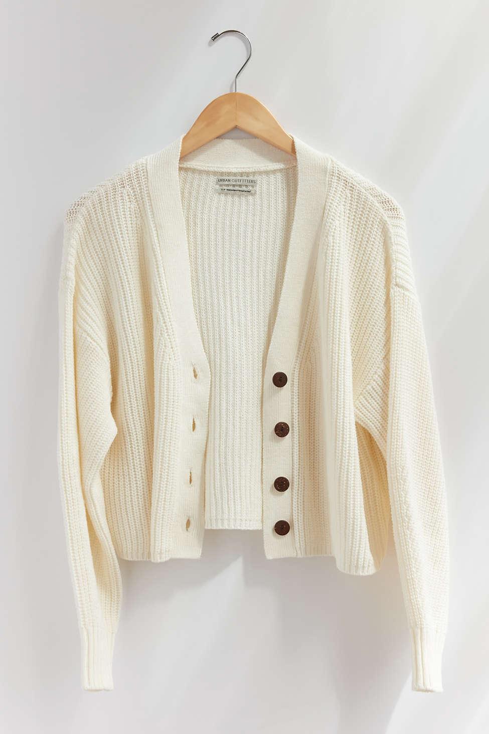 ribbed button down cardigan