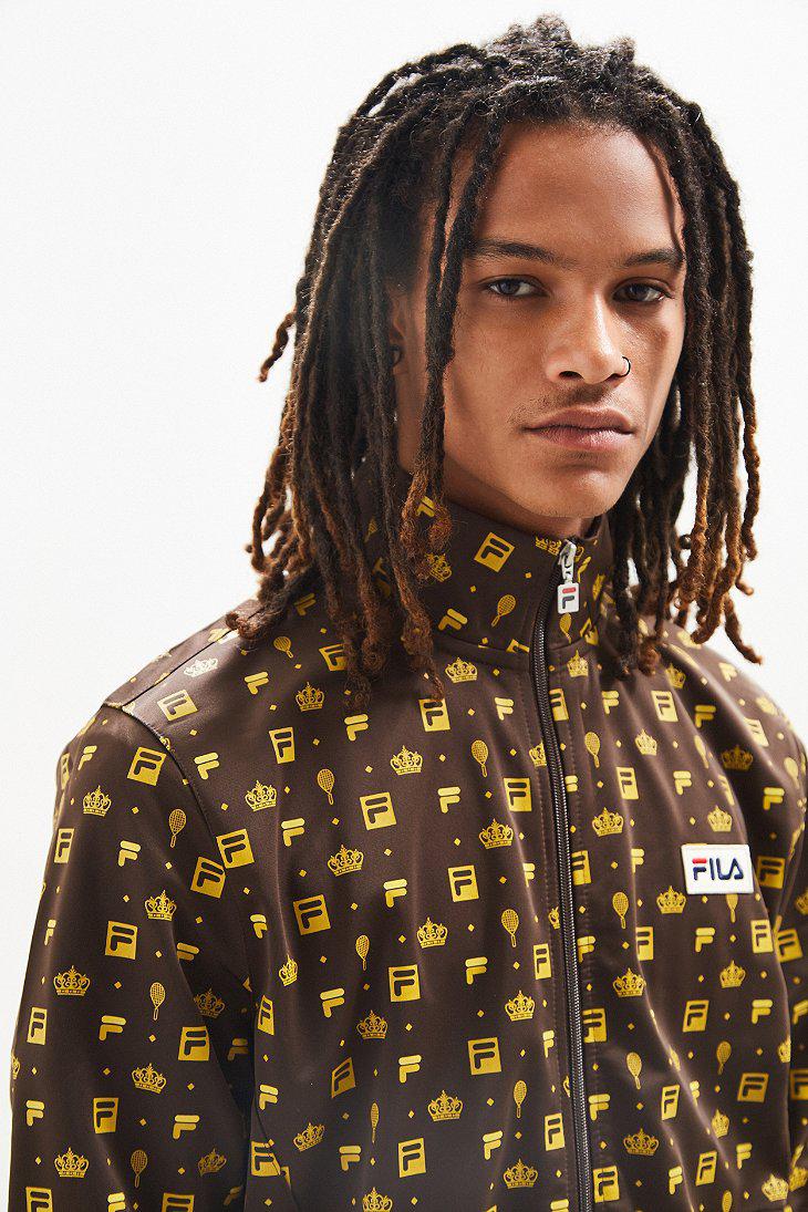 Fila Fila + Uo Monogram Track Jacket in Brown for Men | Lyst