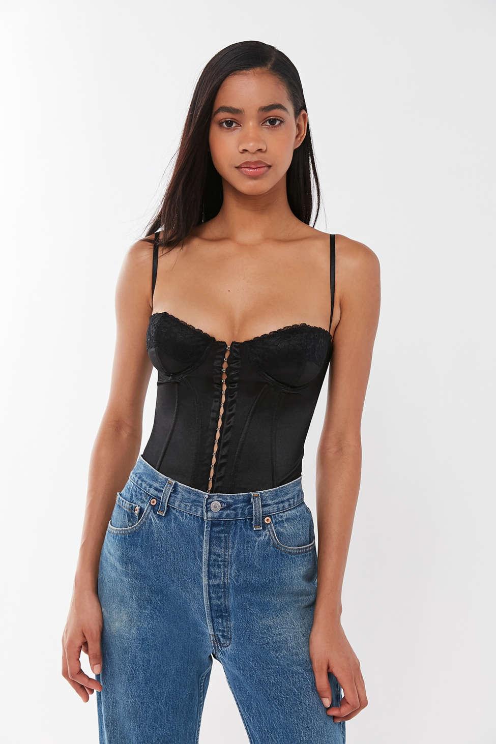 Out From Under Lucy Lace Trim Corset Top