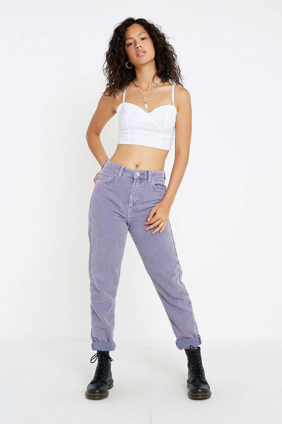 BDG Lilac Acid Wash Corduroy Mom Jeans in Purple | Lyst