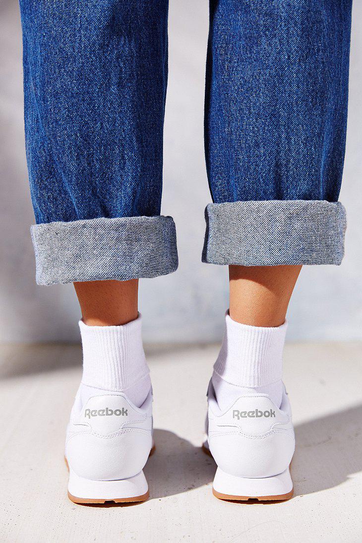 Reebok Leather Classic Gum Sole Sneaker in White Lyst