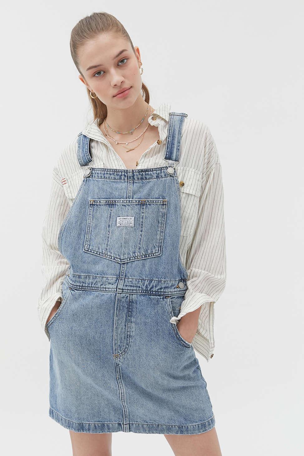 Levi's Norah Denim Skirtall Overall in Blue | Lyst