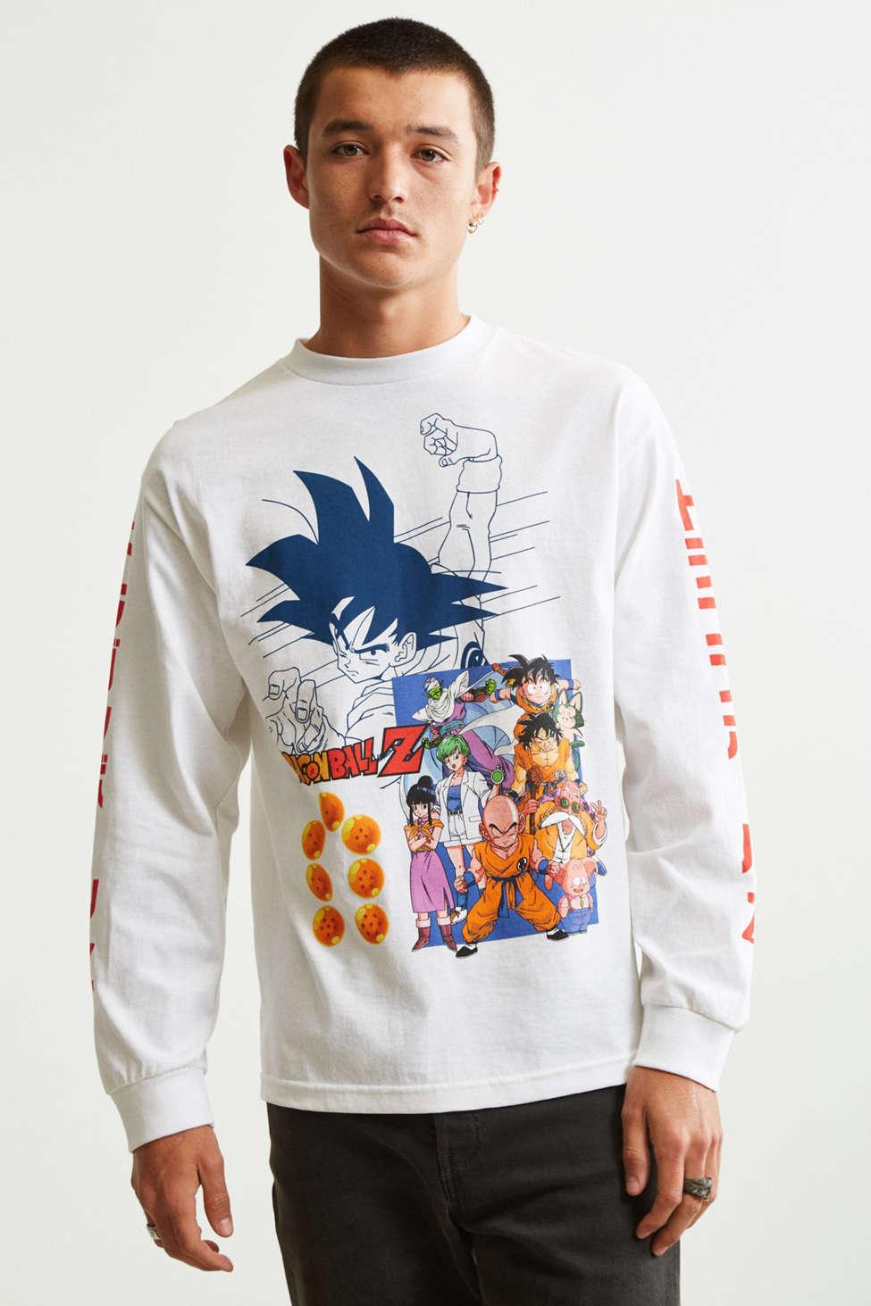 Urban Outfitters Dragon Ball Z Goku Long Sleeve Tee in White for Men | Lyst