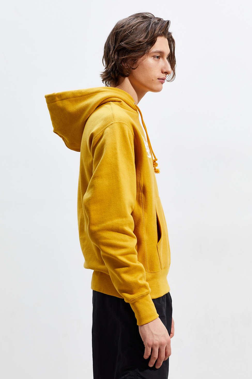 Politiek Andes caravan Champion Champion Uo Exclusive Triple Script Reverse Weave Hoodie Sweatshirt  in Yellow for Men | Lyst