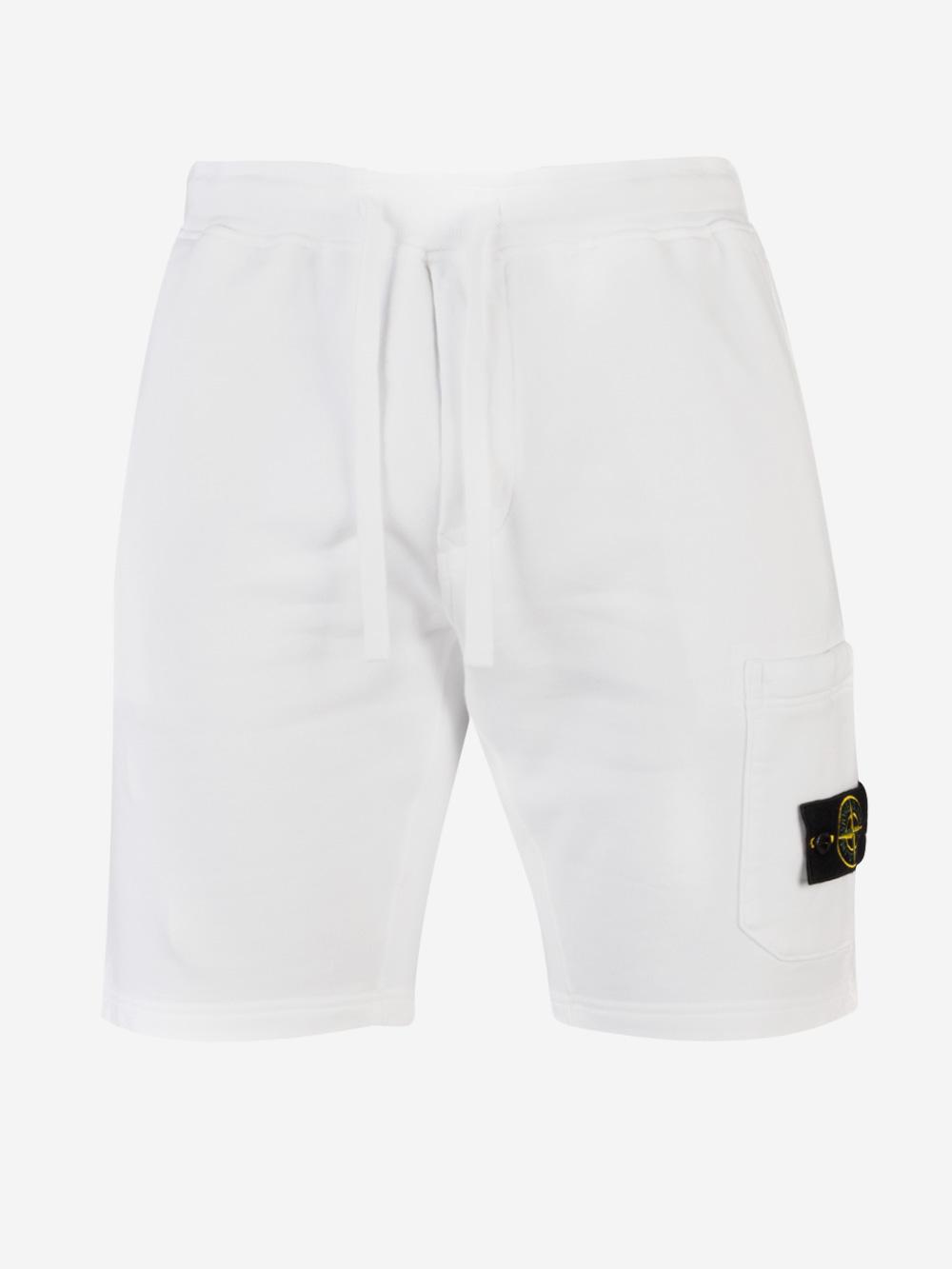 Stone Island Shorts Berbuda In Felpa in White for Men | Lyst