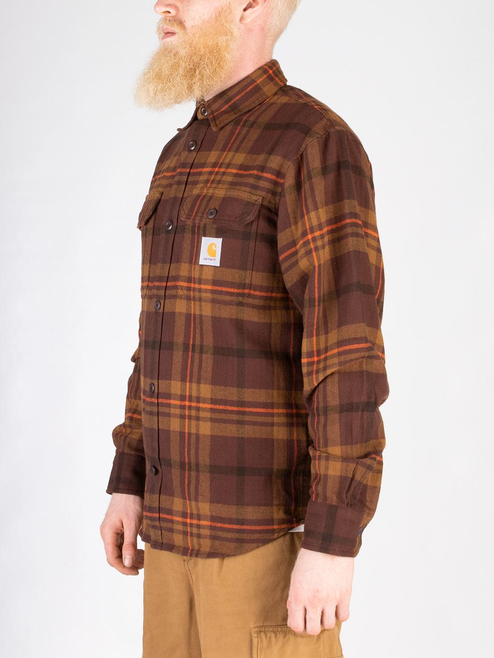Carhartt WIP Camicia L/s Wallace in Brown for Men | Lyst