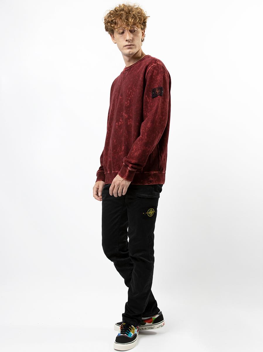 Stone Island Felpa Off-dye Ovd Treatment in Bordeaux (Red) for Men | Lyst