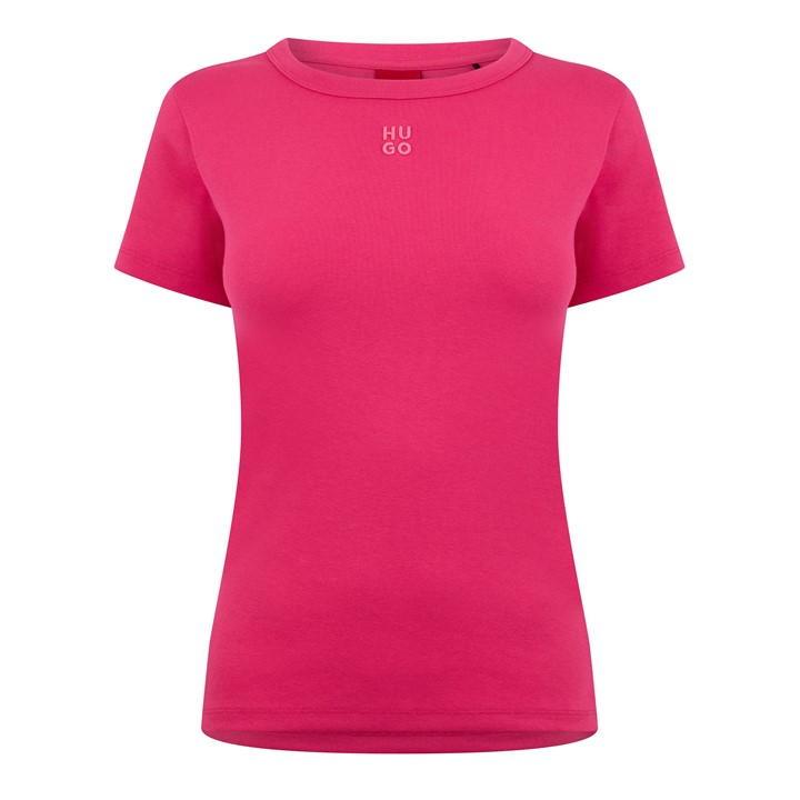 HUGO Logo T shirt in Pink Lyst UK