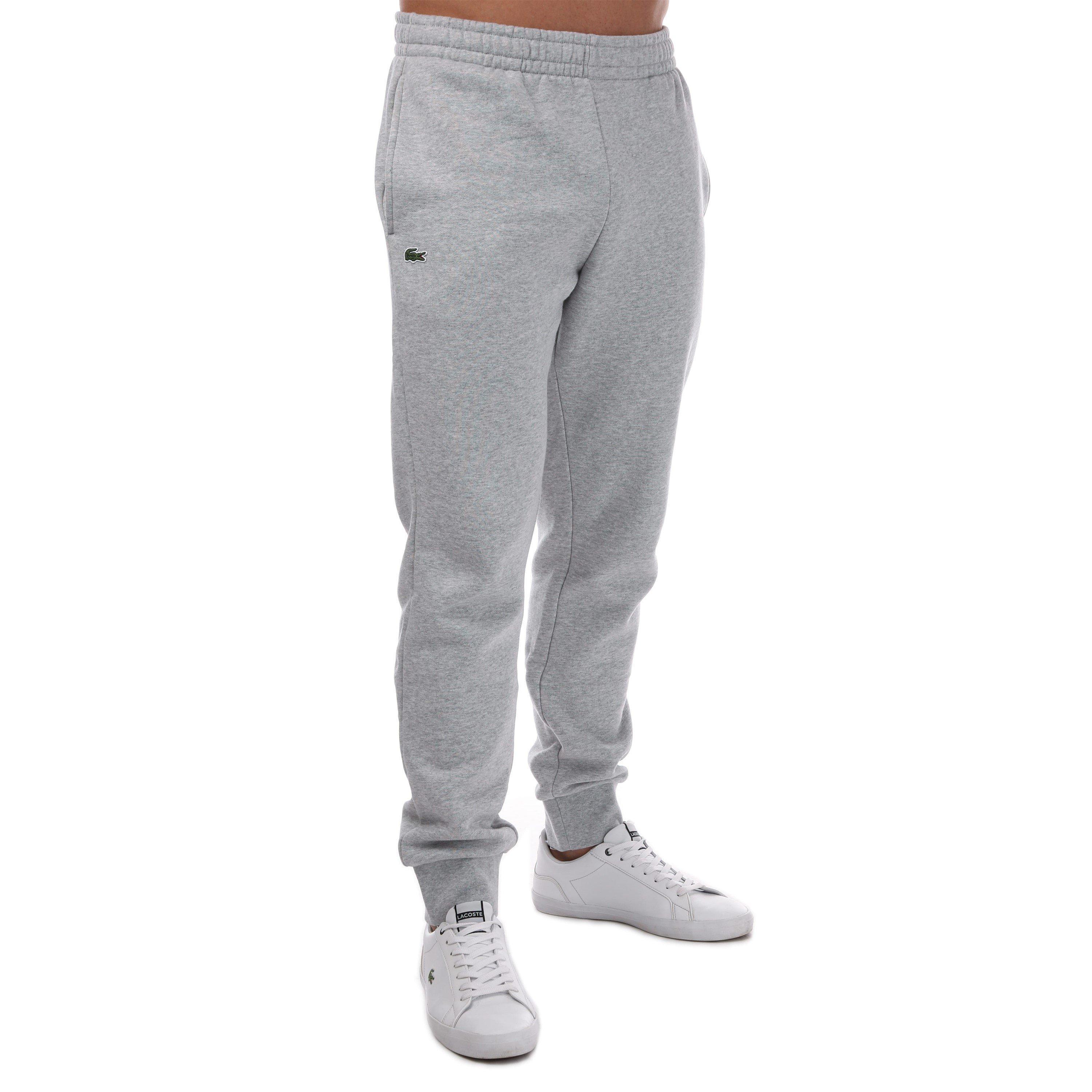 Lacoste Cotton Fleece Tracksuit Bottoms in Grey for Men Lyst UK