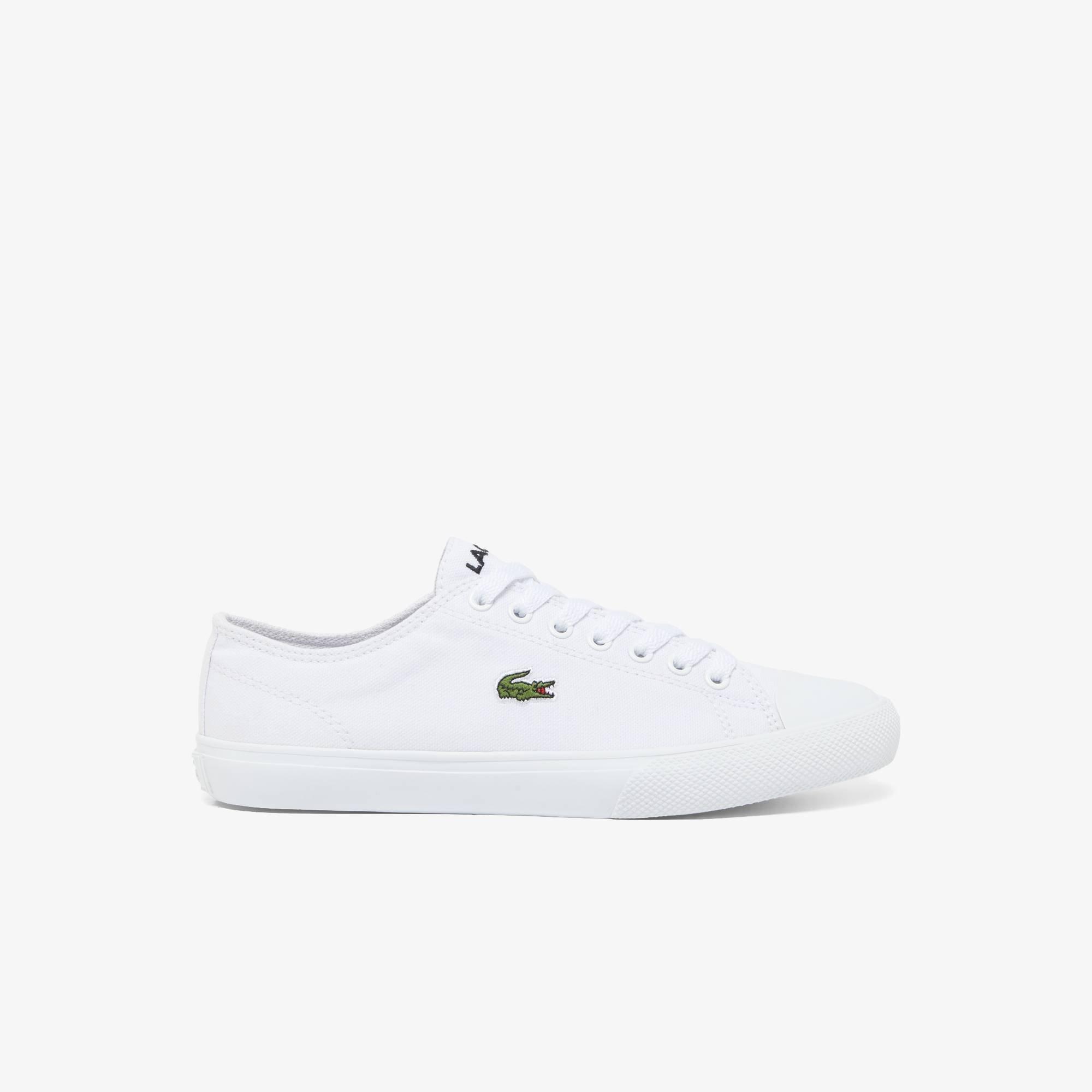 Plain white lacoste trainers clearance