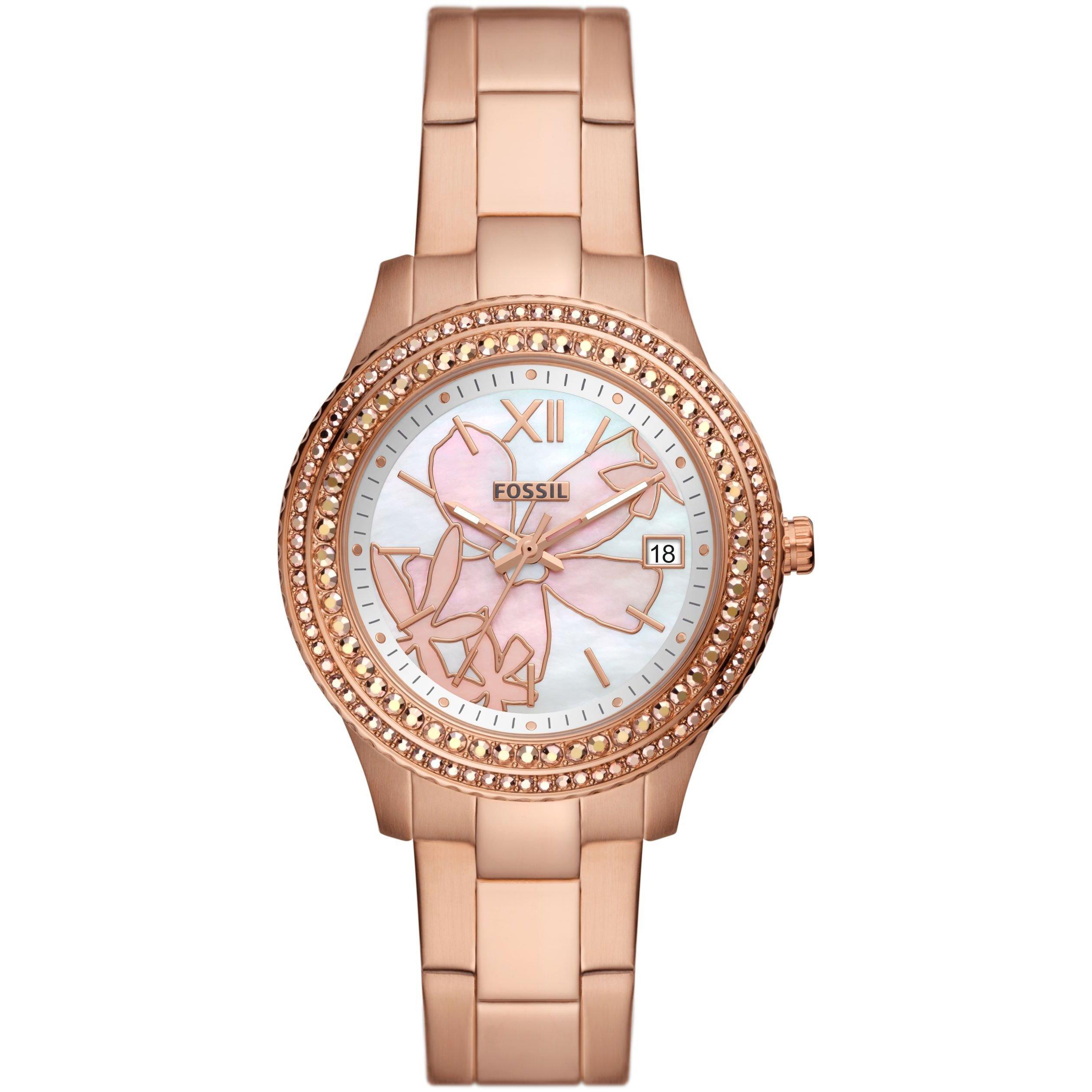 Fossil Stella Stainless Steel Fashion Analogue Quartz Watch in Pink Lyst UK