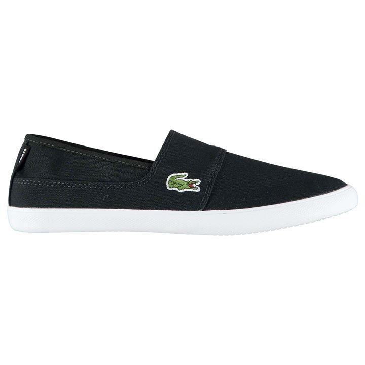 Lacoste Marice 219 Men's Casual Canvas Loafer Shoes Sneakers Black White NEW