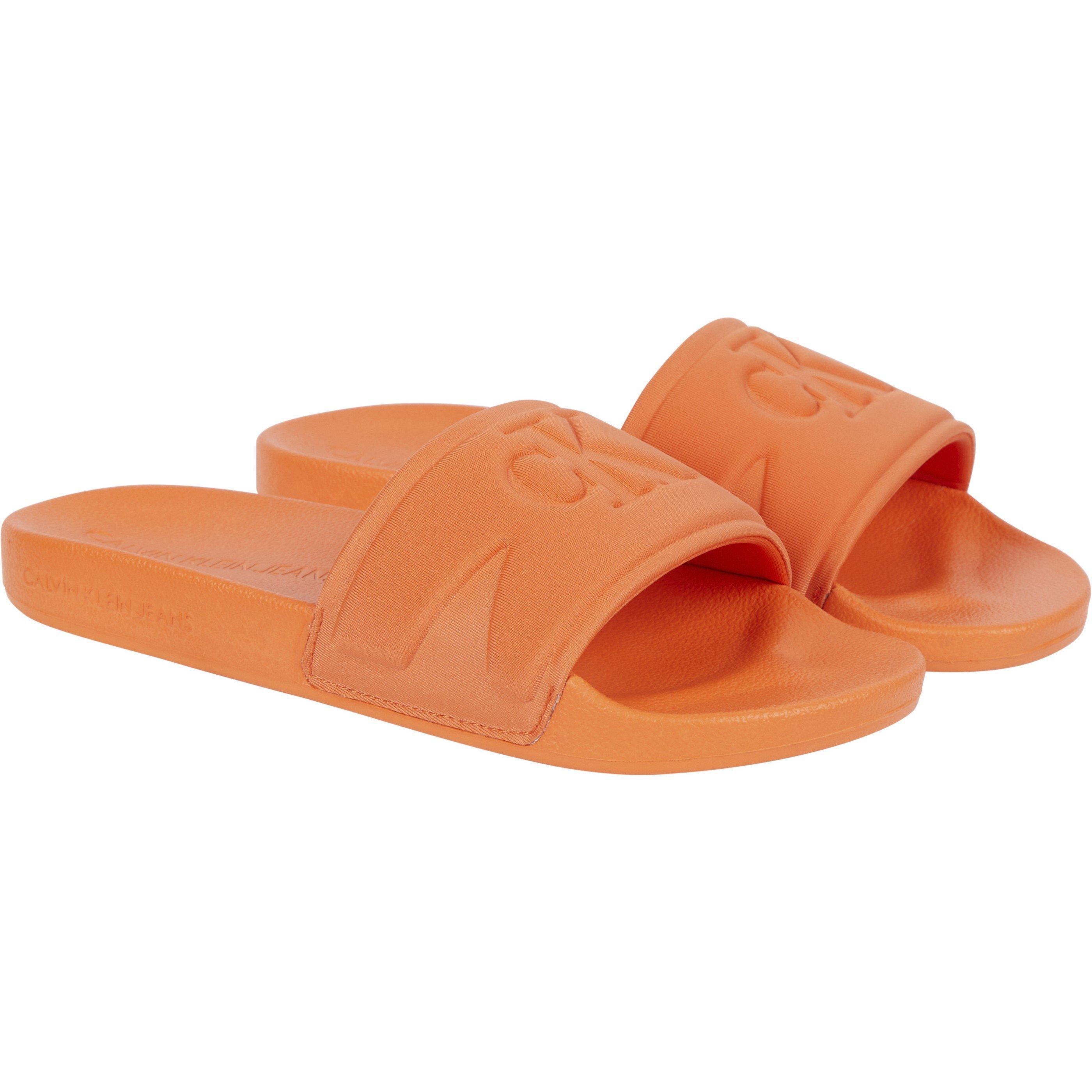 Calvin Klein High low Frequency Sliders in Orange Lyst UK