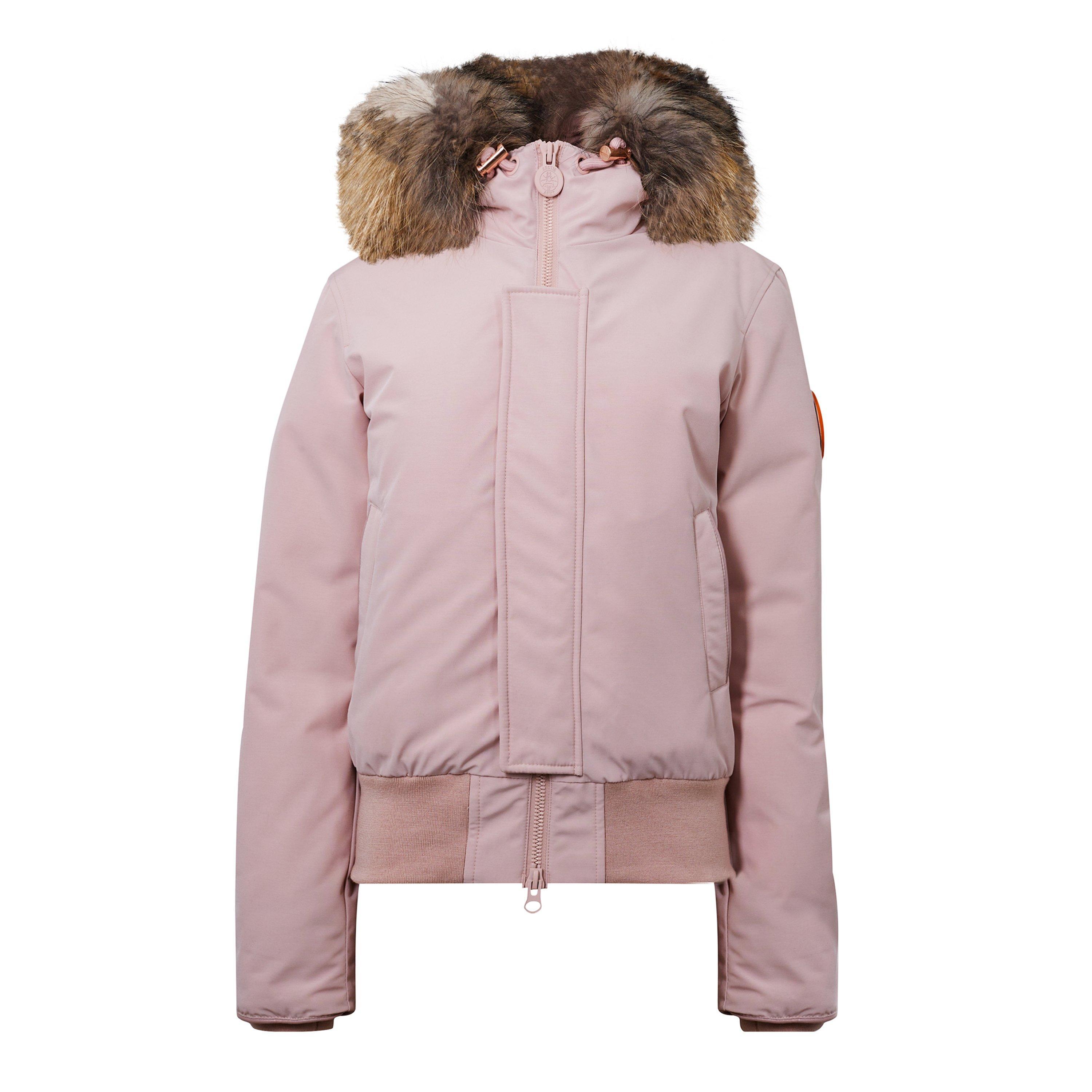 ARCTIC ARMY Fur Puffer Bomber Jacket in Pink Lyst UK