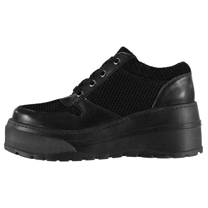 black platform trainers womens