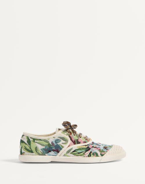 スニーカー VALENTINO GARAVANI MULTICOLOR COTTON SNEAKERS Valentino Garavani - White Leather & Multicolor Rockstud Sneaker