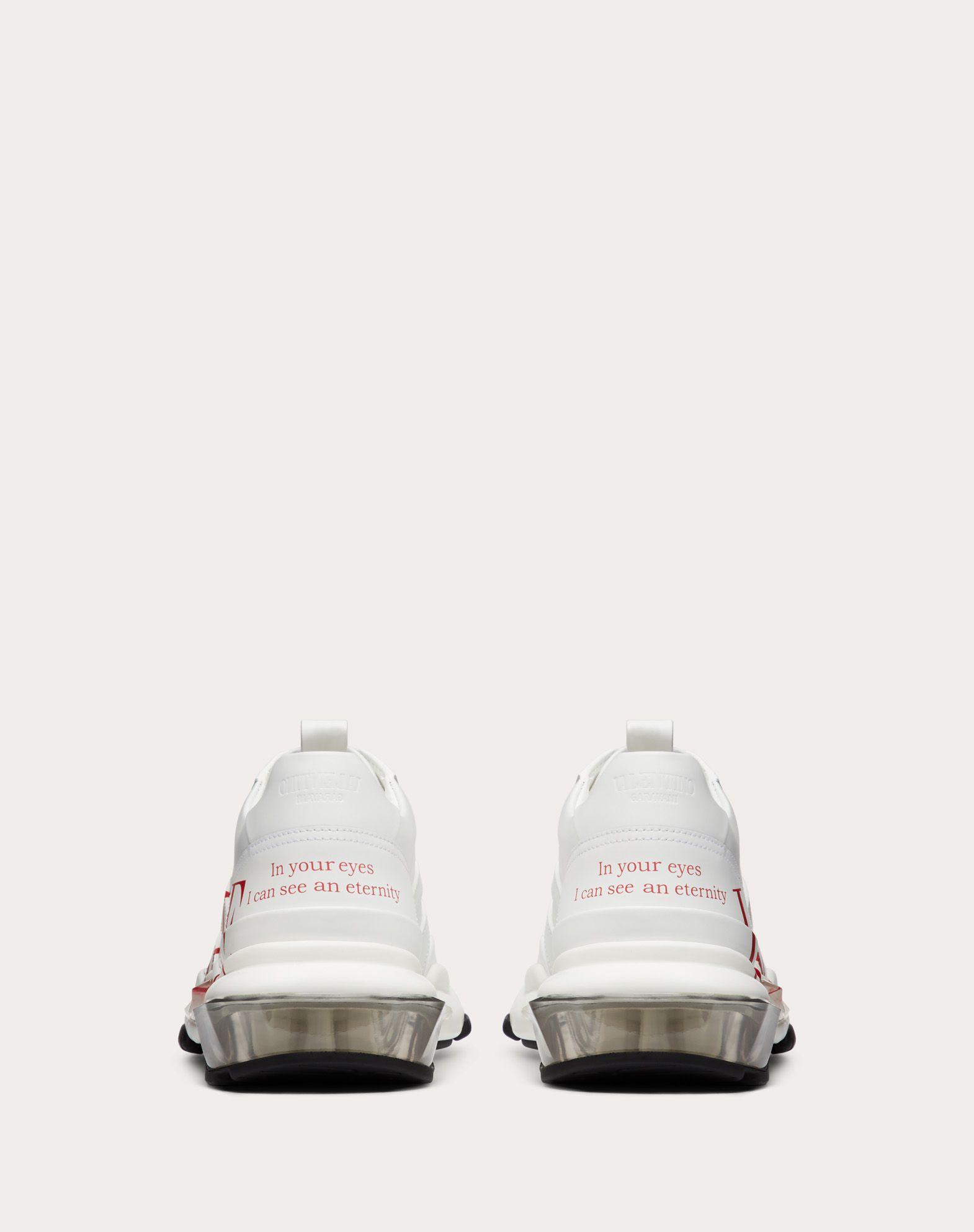 Valentino Leather Bounce Love Sneaker in White | Lyst