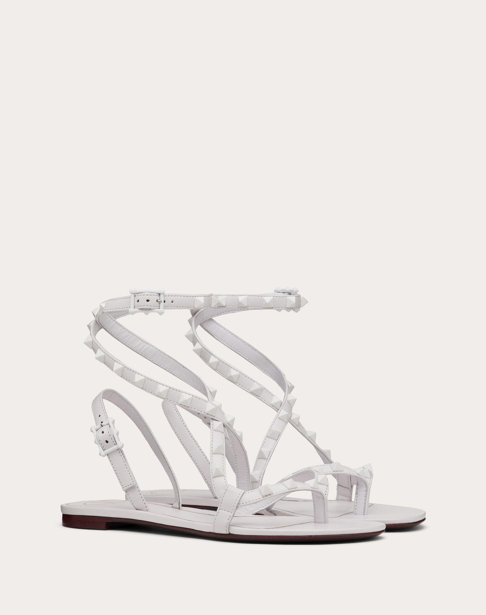 rockstud flair nappa leather flat sandal