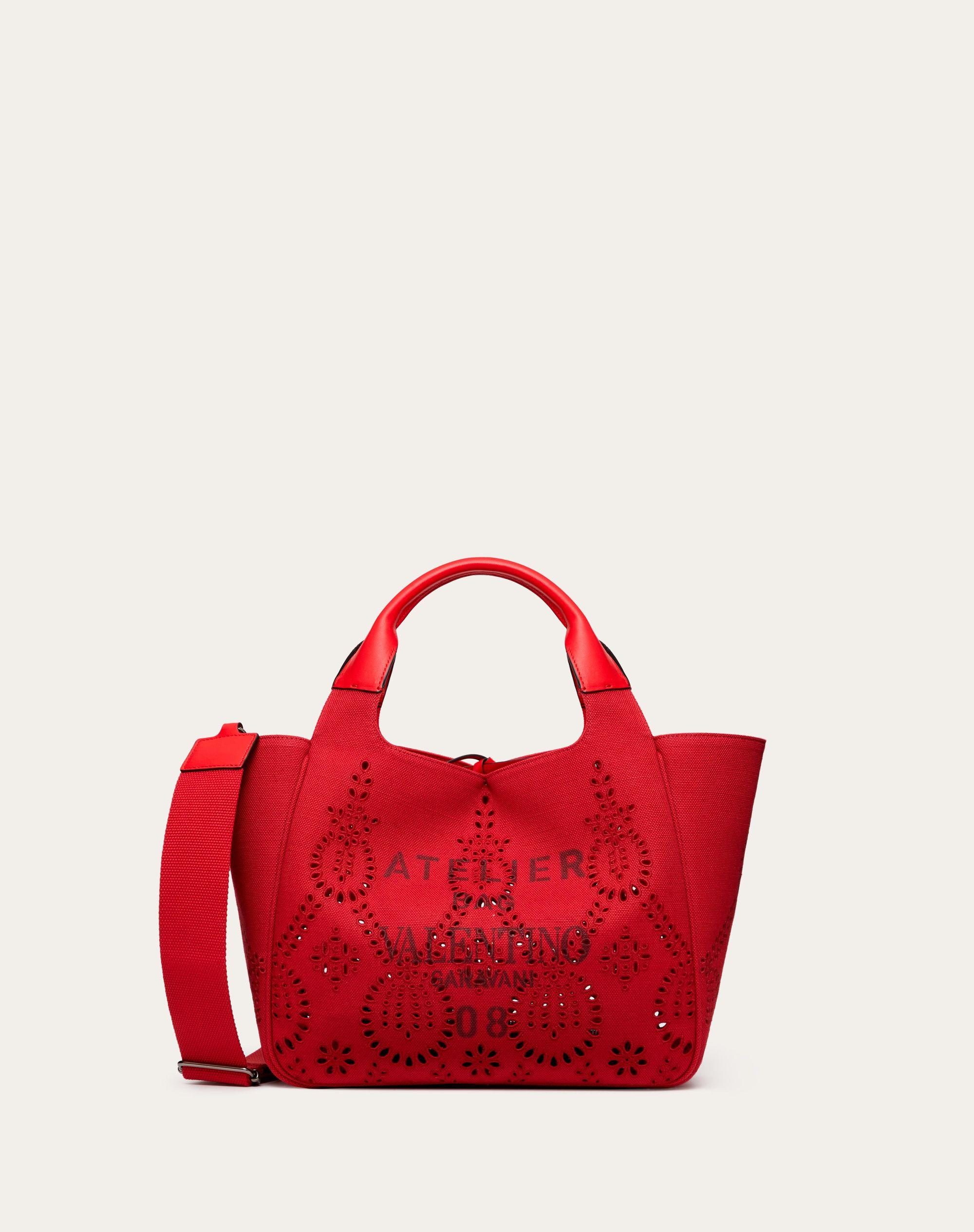 Valentino Garavani Medium 08 San Gallo Edition Atelier Tote Bag In Canvas  in Red | Lyst