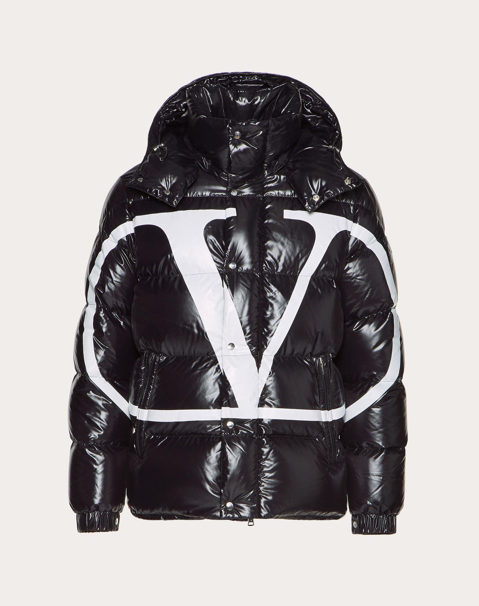 لمح الأصل الفقر المدقع  Valentino Goose Moncler Vlogo Lacquered Nylon Padded Jacket in Black for  Men | Lyst