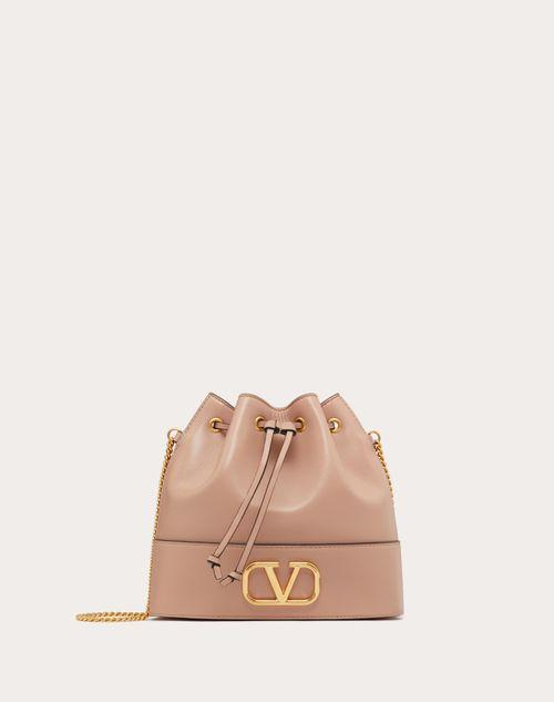 VALENTINO シグネチャーチェーンナッパレザーミニバケットバッグ valentino-garavani-ROSE-