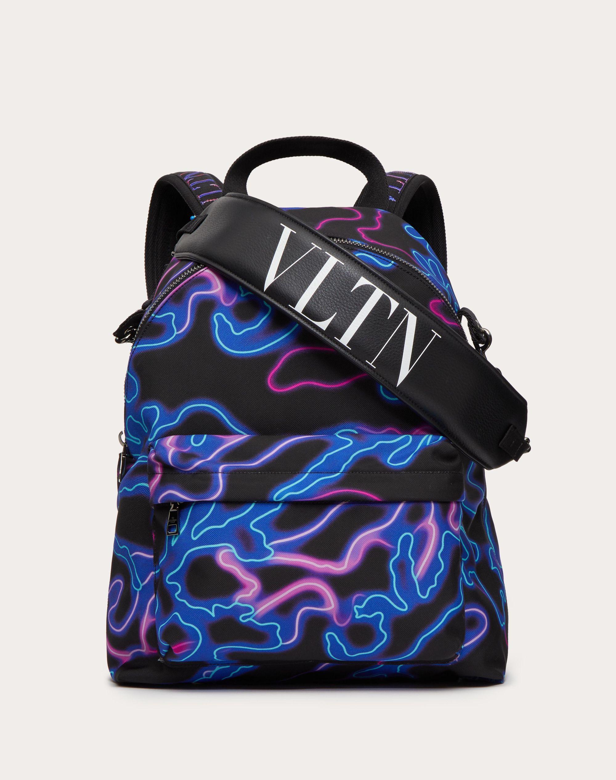 Valentino Garavani Neon Camou Backpack In Nylon in Black for Men