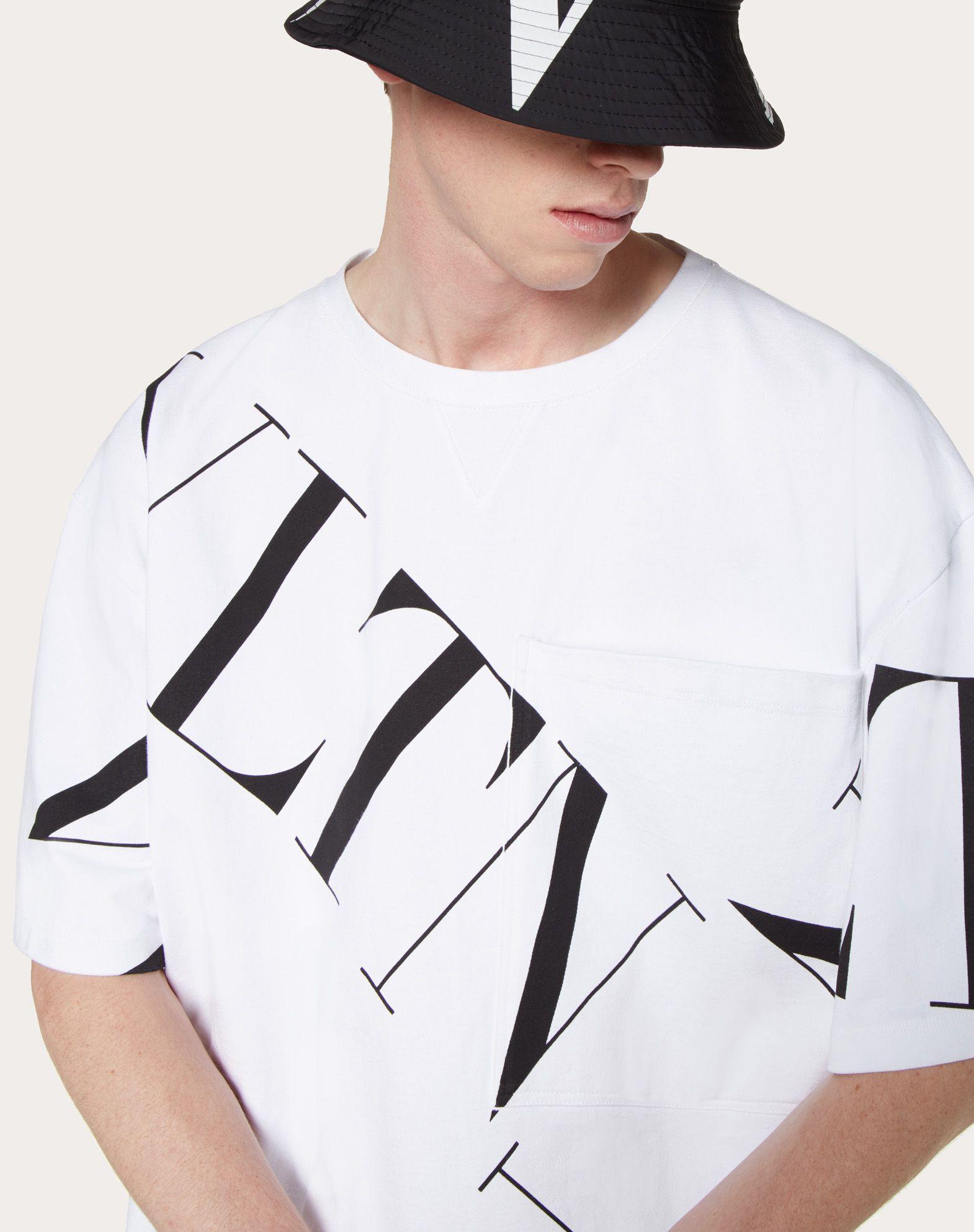 Valentino Cotton Oversize T-shirt With Vltn Macrogrid in White/ Black  (White) for Men | Lyst Australia