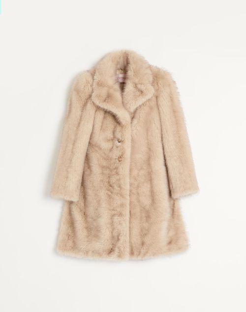 Valentino Garavani ベージュ ロングコート Valentino Garavani ダイアゴナル リボンディテール ロングコート