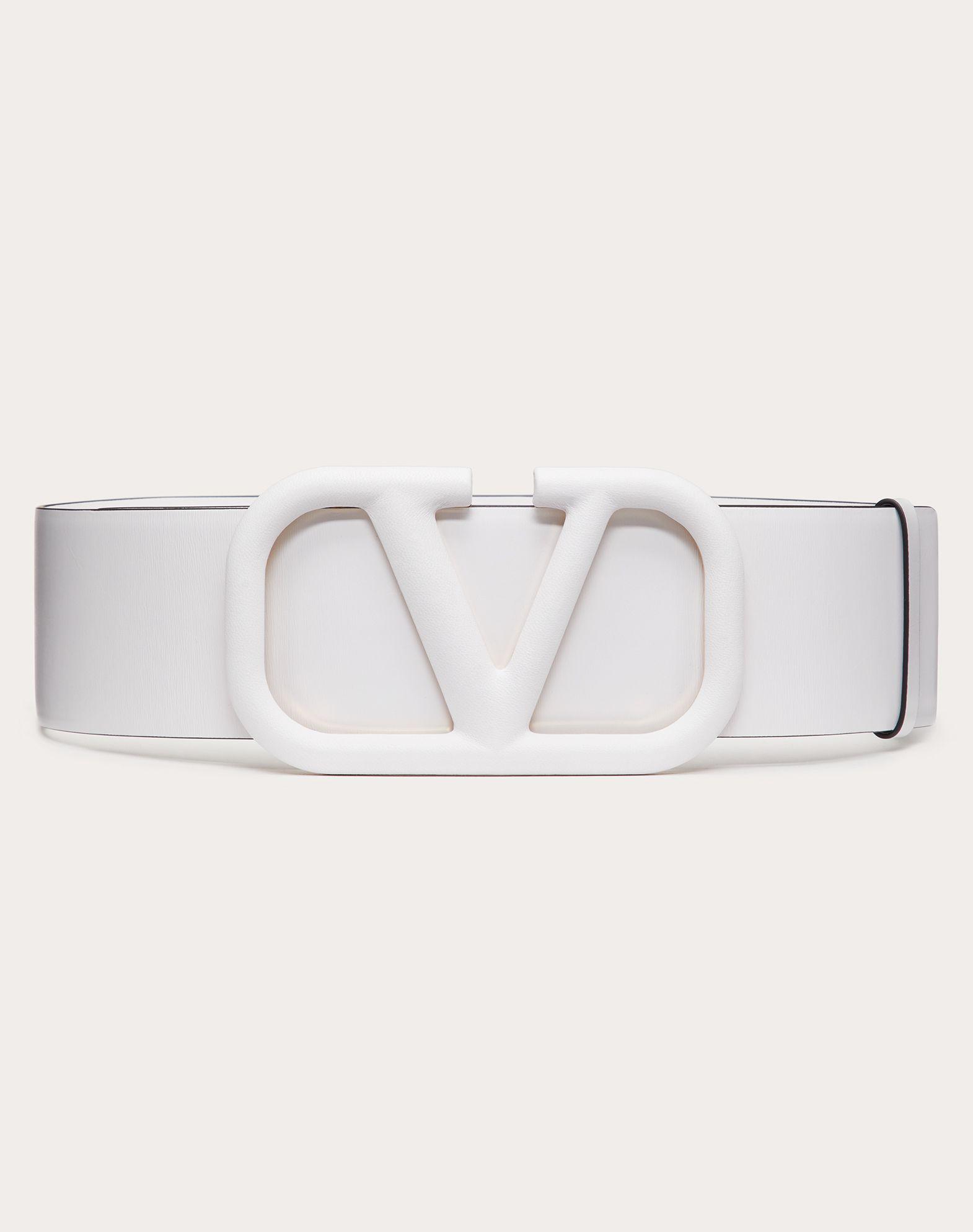 Valentino Garavani Leather Vlogo Signature Belt In Glossy Calfskin 70