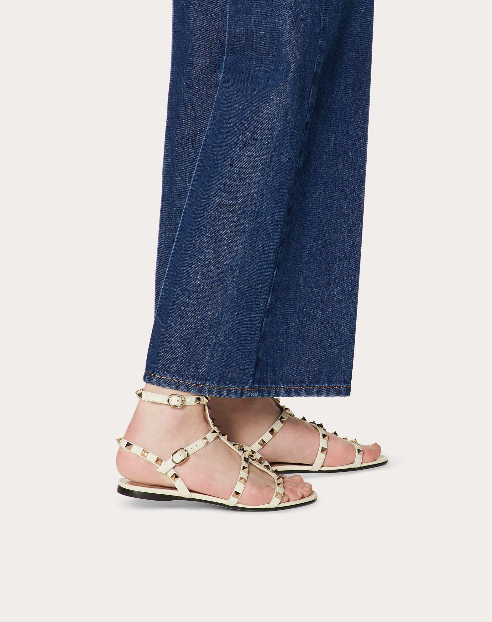 rockstud calfskin sandal 100 mm