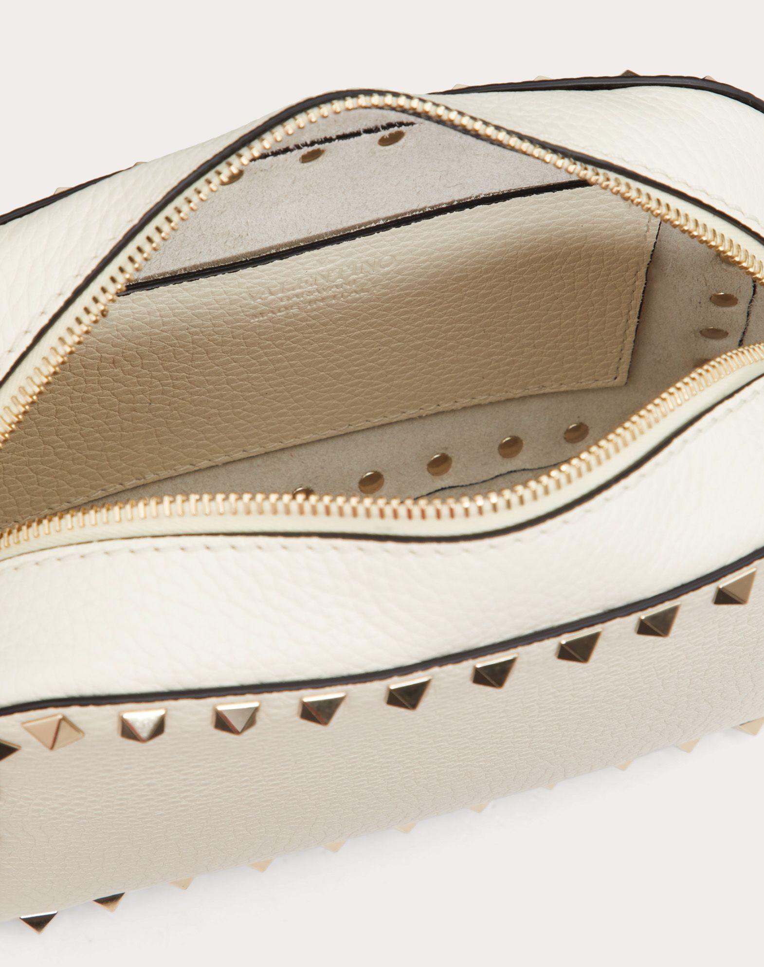 Valentino Garavani Small Rockstud Grainy Calfskin Crossbody Bag in