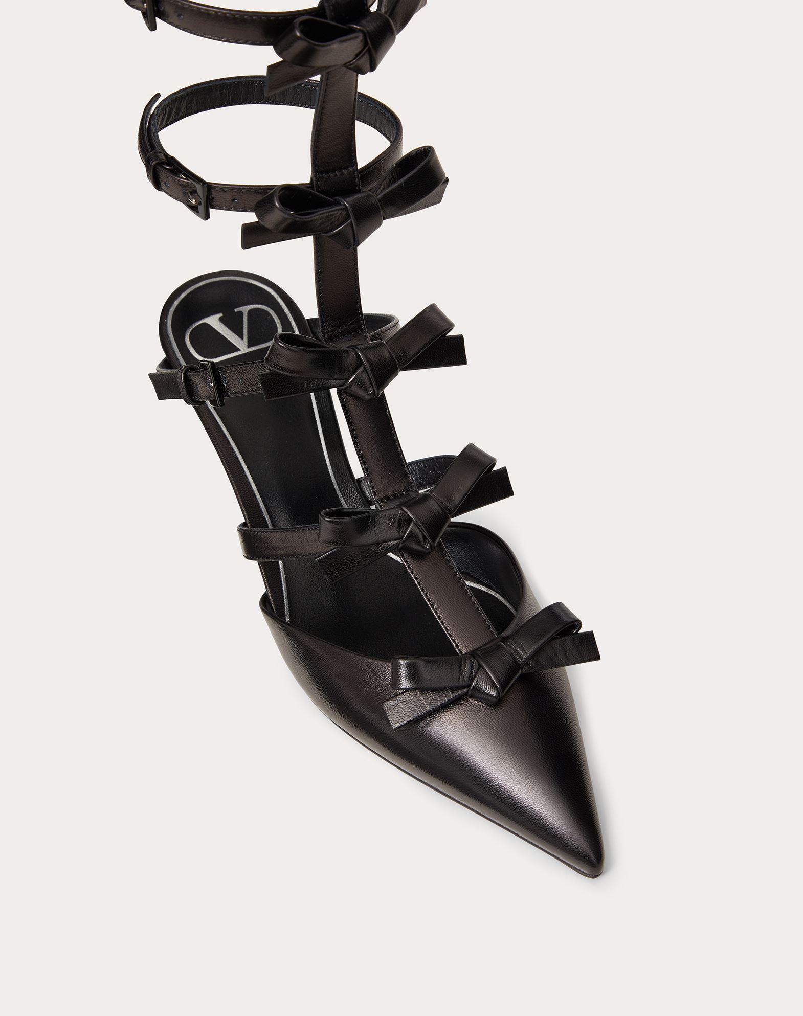 Valentino Garavani Ankle Strap Pump With Kidskin French Bows 40 Mm in Black  | Lyst