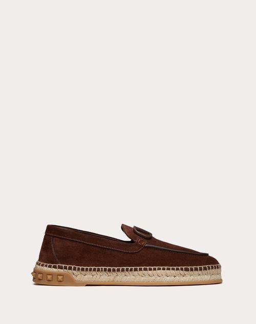 Valentino Garavani メンズ ブラウン レジャー フロー スプリット 