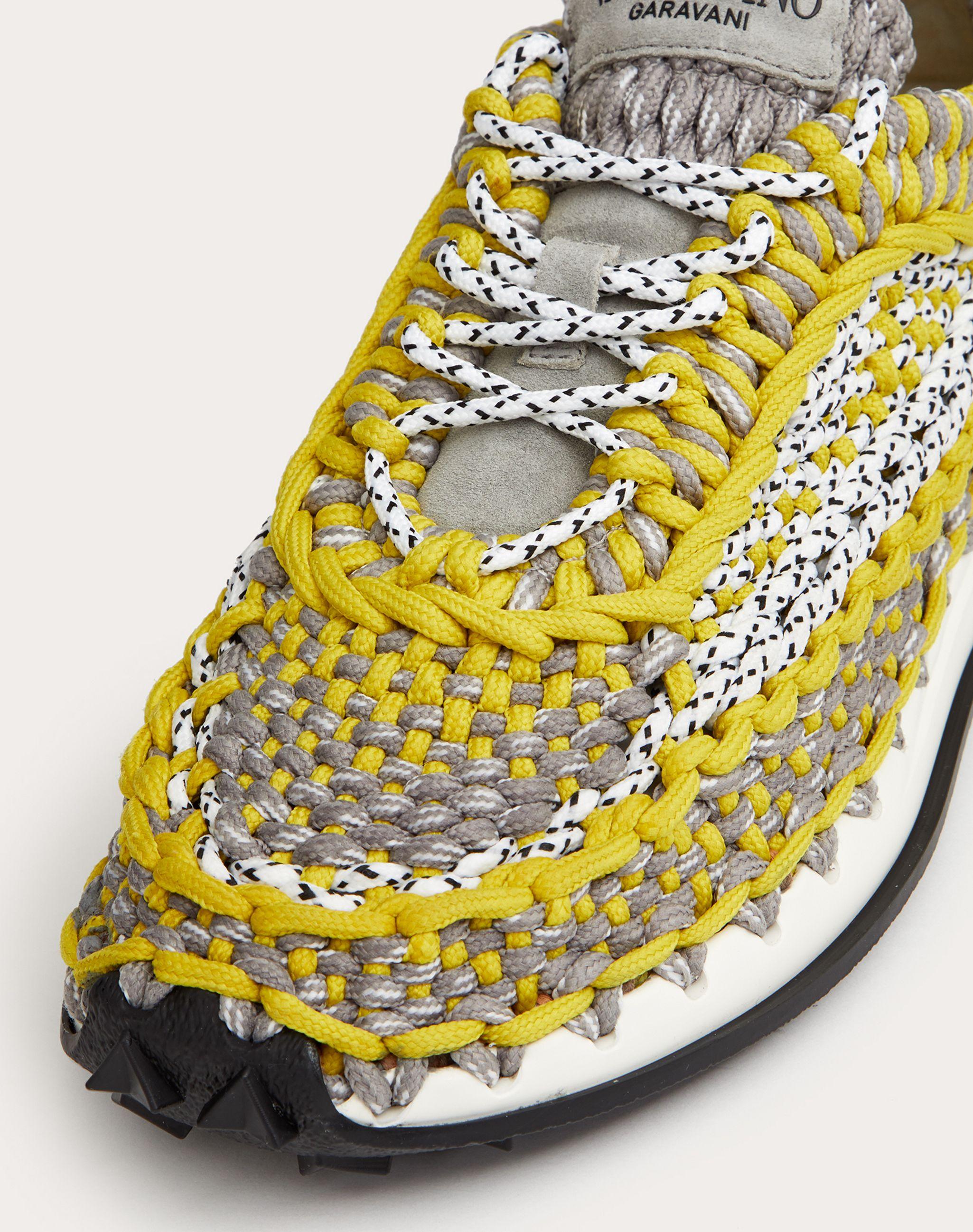 Valentino Garavani Crochet Sneakers In Fabric in Yellow for Men | Lyst