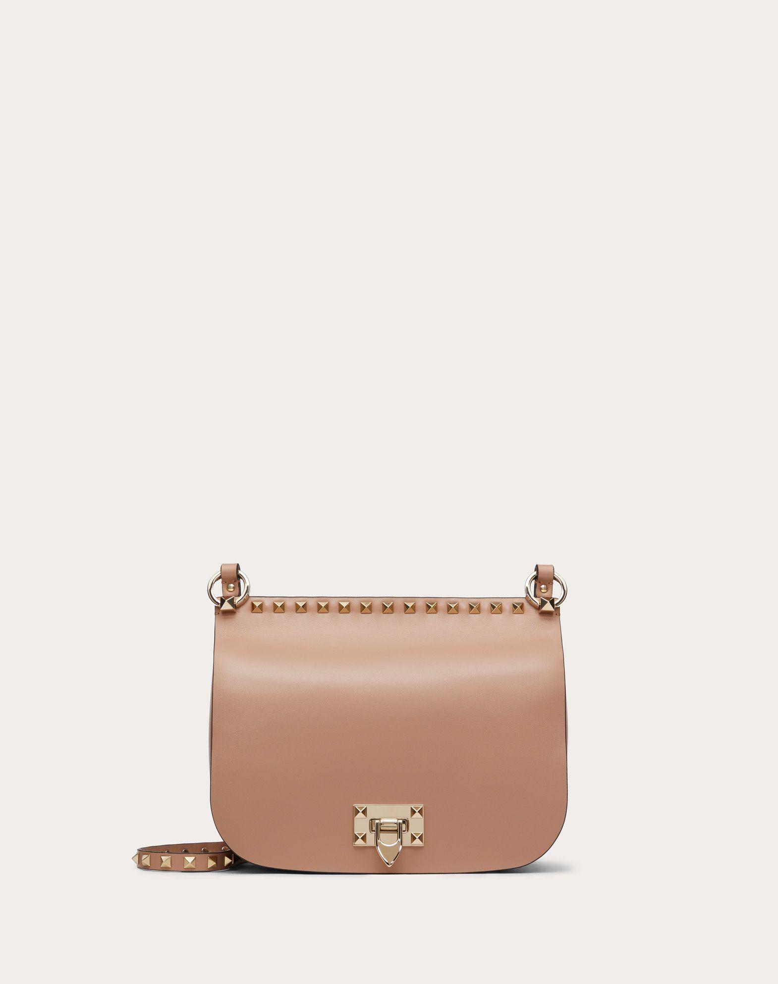 Valentino Rockstud Shiny Calfskin Crossbody Saddle Bag Lyst