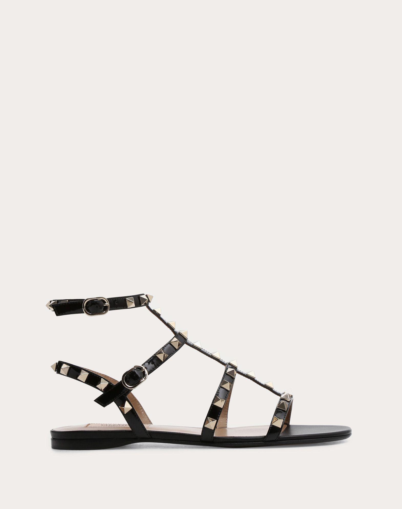 rockstud leather cage sandals