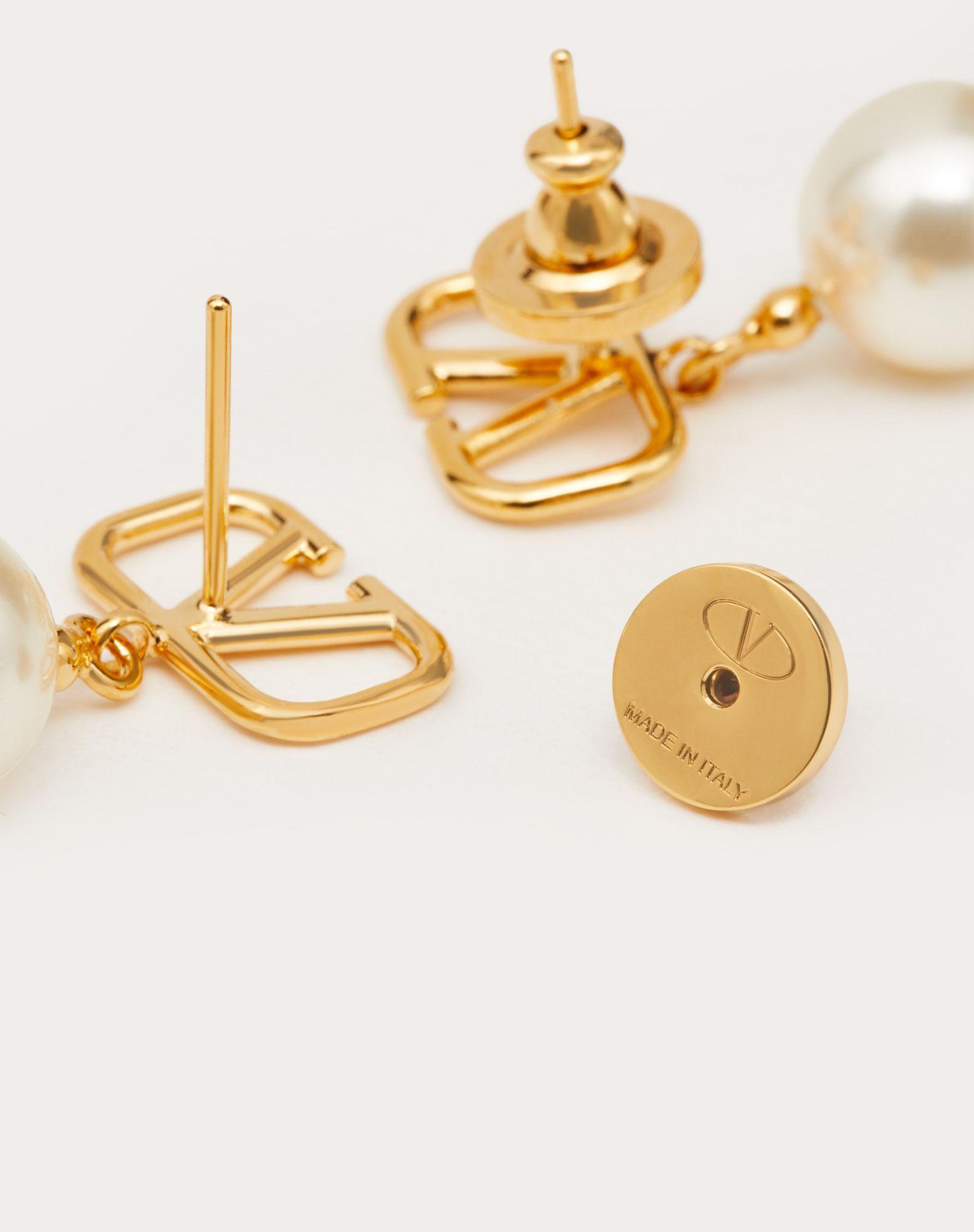 Valentino Garavani Vlogo Earrings With Pearls in Gold (Metallic) Lyst