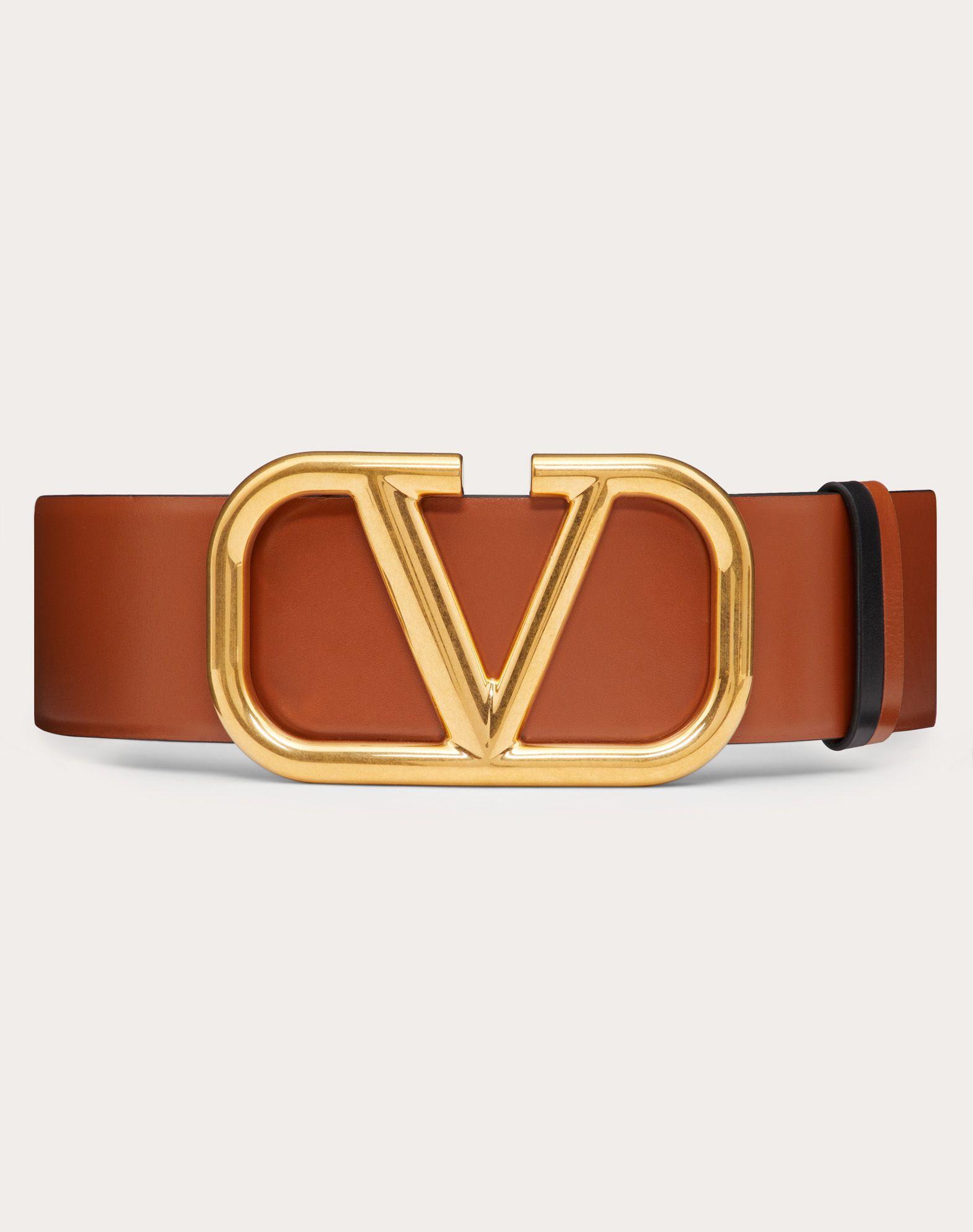 Valentino Garavani Leather Reversible Vlogo Belt In Glossy Calfskin 70 ...