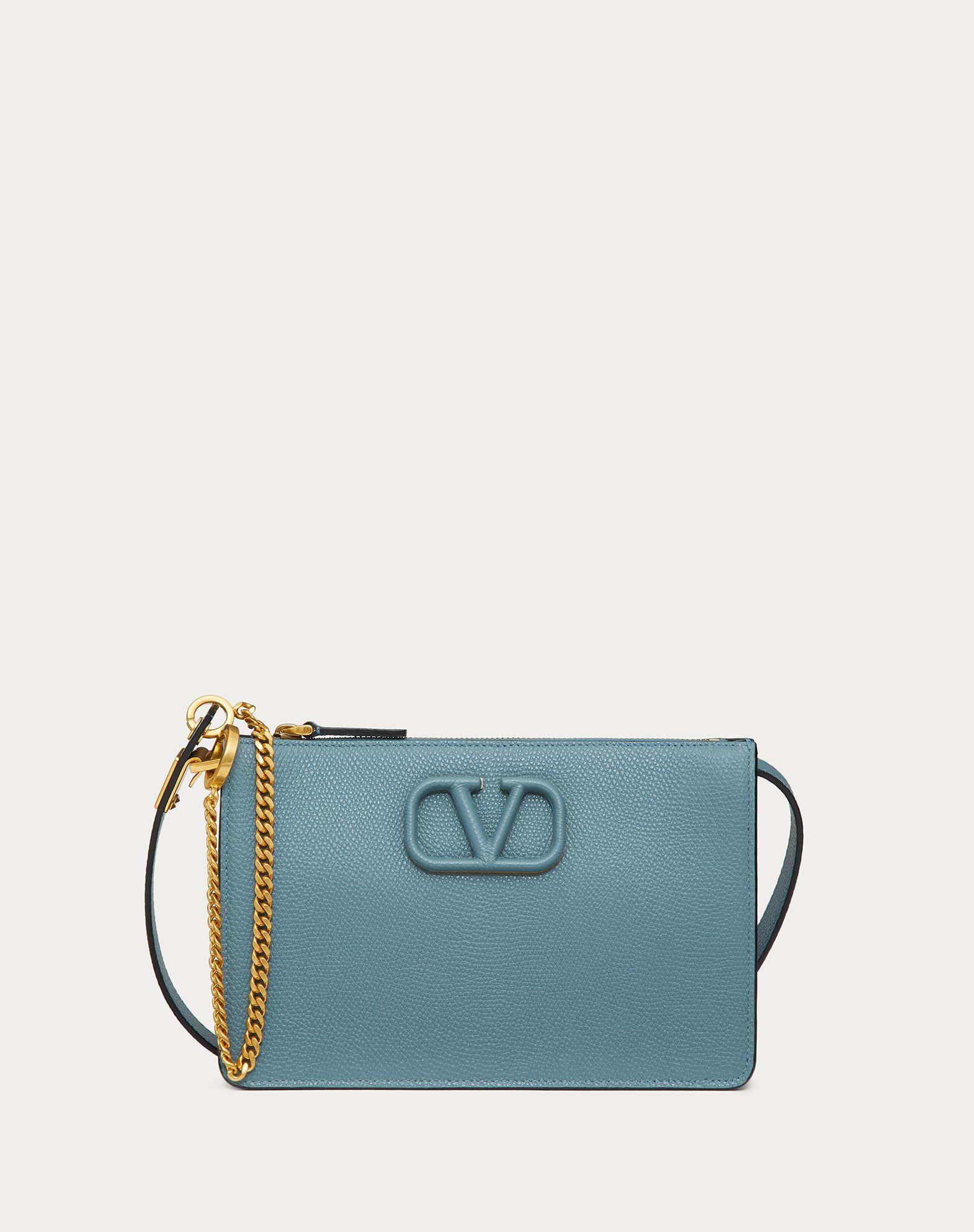 Vsling grainy calfskin pouch with adjustable strap clearance