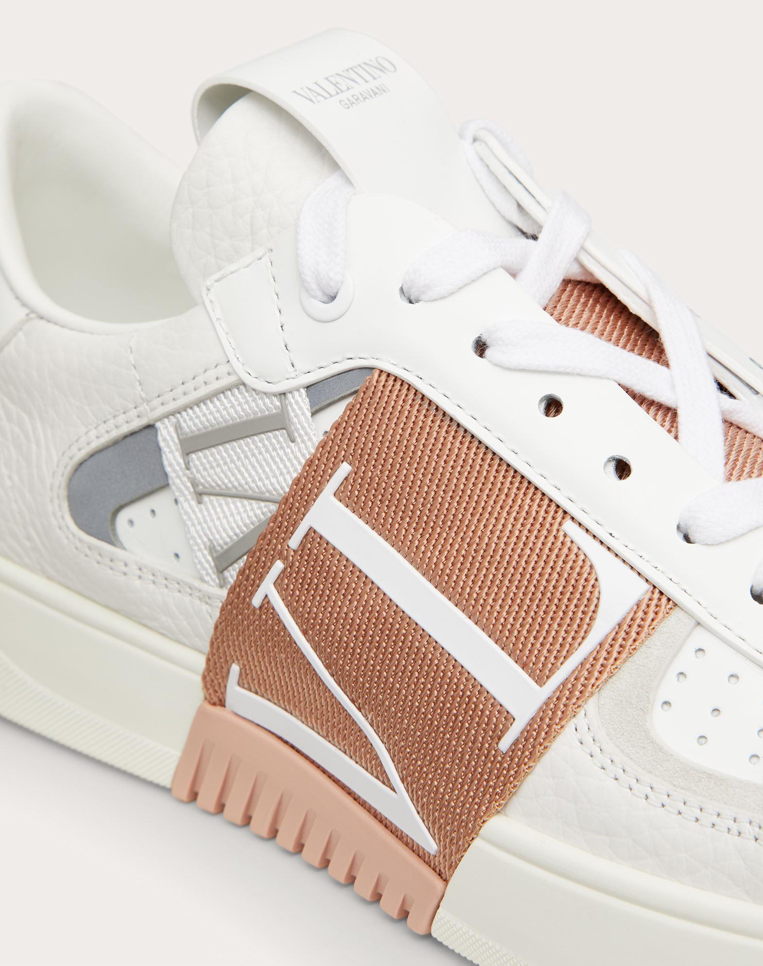 Valenti Low Top VL7N White Mix Light Pink Calfskin And Canvas 993733