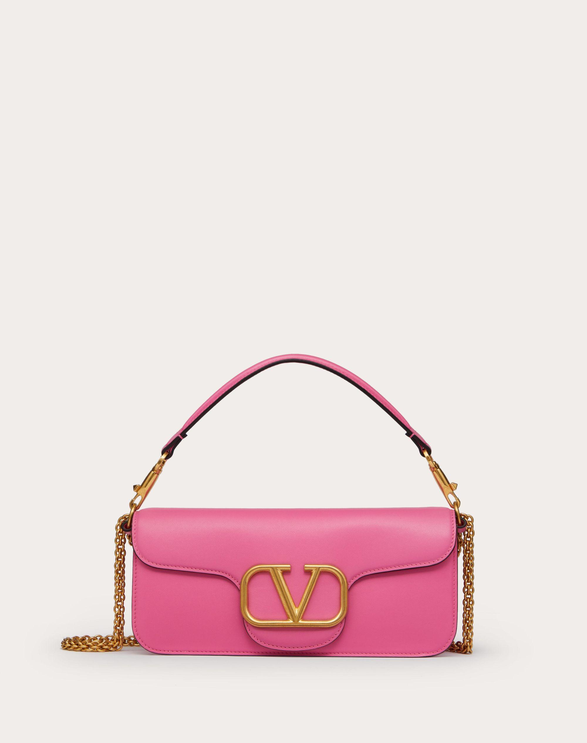 Valentino Garavani Locò Calfskin Shoulder Bag in Pink | Lyst
