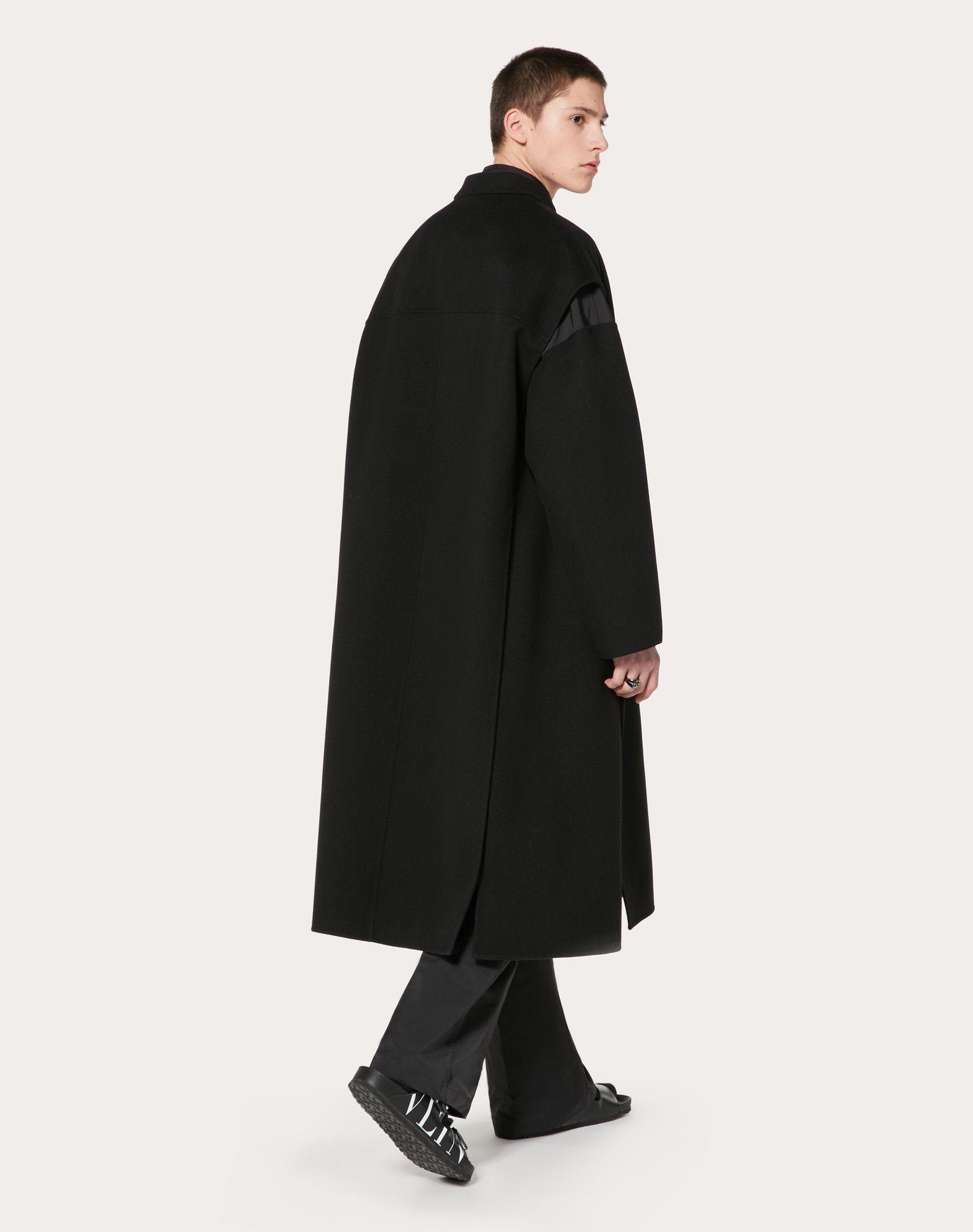 Valentino Two-layer Wool & Cashmere Coat in Black for Men - Lyst