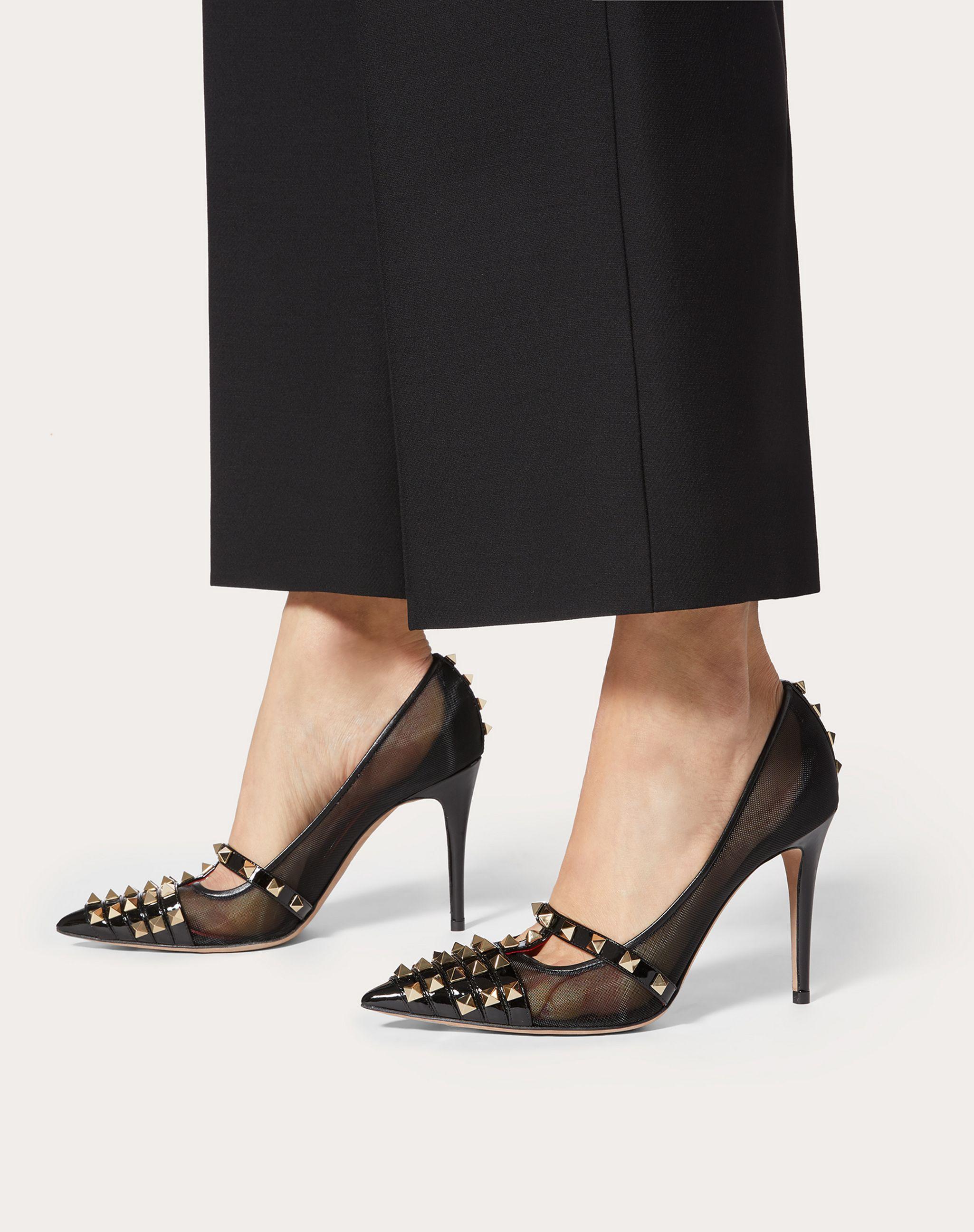 sorg gaffel bevægelse Valentino Garavani Rockstud Patent-leather Pump 100 Mm in Black | Lyst